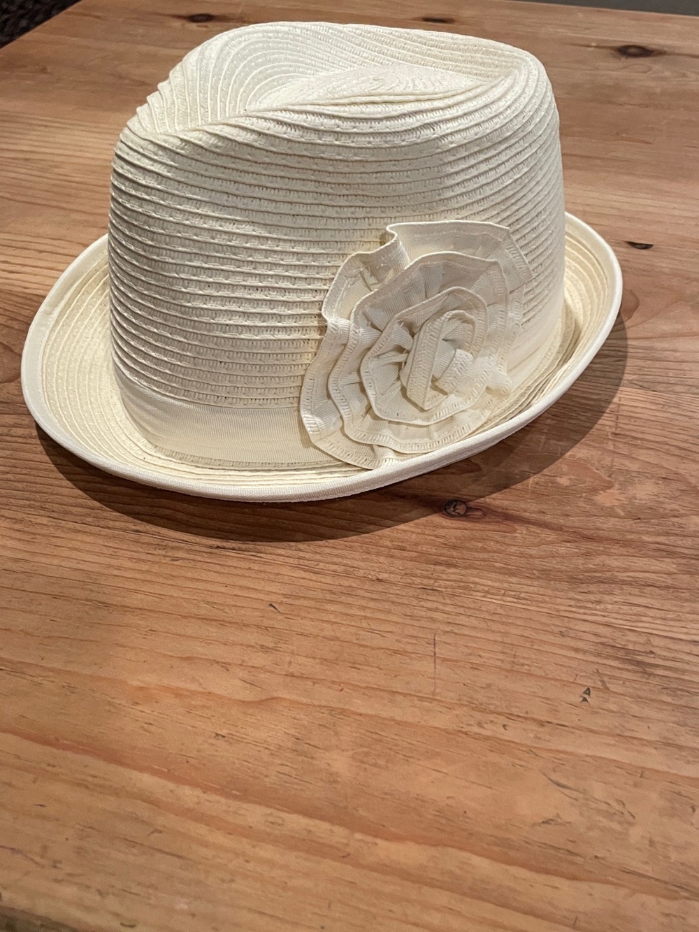 NWT D&Y 💯 paper neutral floral motif hat fedora cottagecore brunch feminine OS